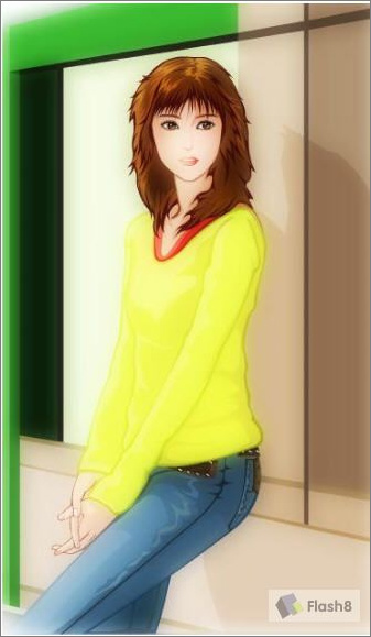 Flash繪畫(huà)實(shí)例:青春靚麗美女