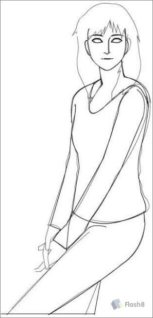 Flash繪畫(huà)實(shí)例:青春靚麗美女