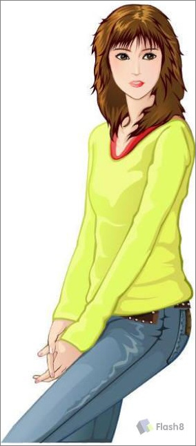 Flash繪畫(huà)實(shí)例:青春靚麗美女