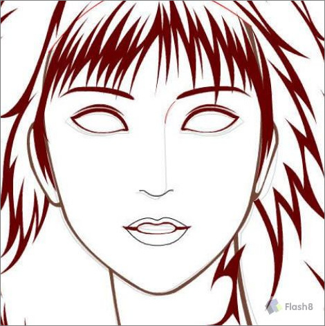 Flash繪畫(huà)實(shí)例:青春靚麗美女