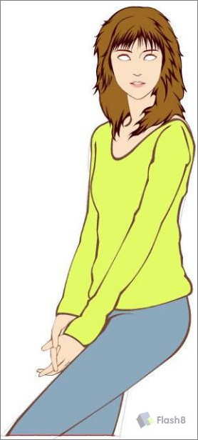 Flash繪畫(huà)實(shí)例:青春靚麗美女