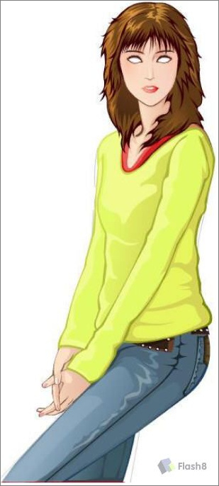 Flash繪畫(huà)實(shí)例:青春靚麗美女