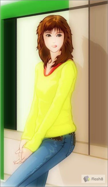 Flash繪畫(huà)實(shí)例:青春靚麗美女