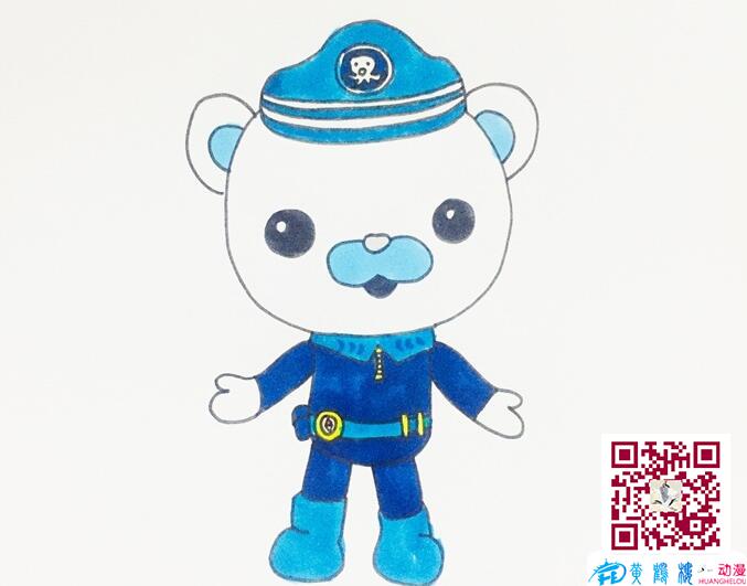 最后將腰帶部件涂黃后，衣服整體涂上暗藍色，聰明的巴克隊長就畫好啦.jpg