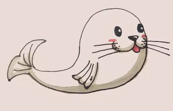 第七步：最后給畫好的海豹涂上漂亮的顏色就好了。.png