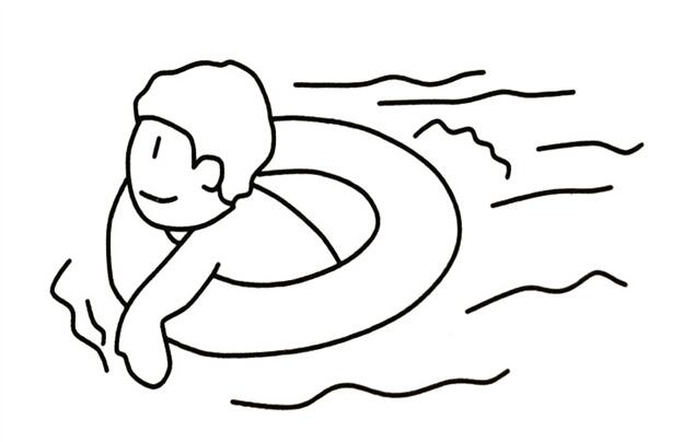 在水里游泳的小男孩簡筆畫怎么畫？.jpg