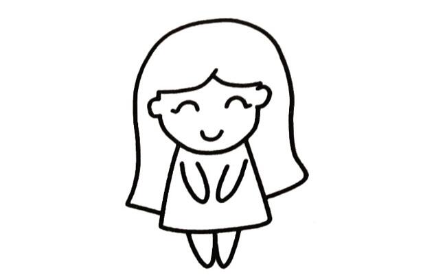 長(zhǎng)發(fā)小美女簡(jiǎn)筆畫(huà)怎么畫(huà)？長(zhǎng)發(fā)小美女簡(jiǎn)筆畫(huà)步驟教程.jpg