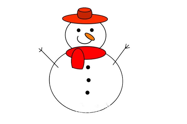 圣誕節(jié)雪人簡筆畫畫法步驟圖片