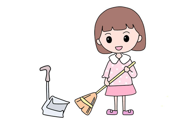勞動(dòng)節(jié)愛(ài)勞動(dòng)的小女孩簡(jiǎn)筆畫步驟圖解教程
