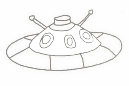 飛碟簡筆畫 UFO飛碟簡筆畫圖片