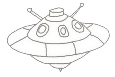 飛碟簡筆畫 UFO飛碟簡筆畫圖片