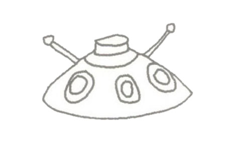 飛碟簡筆畫 UFO飛碟簡筆畫圖片