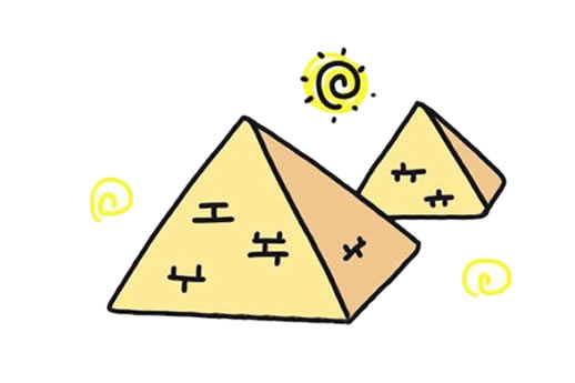 金字塔簡筆畫 埃及金字塔簡筆畫手繪涂色