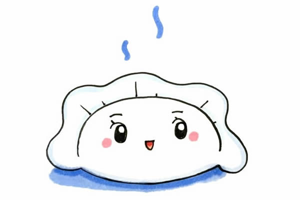 可愛的小餃子怎么畫,可愛餃子簡(jiǎn)筆畫彩色畫法步驟圖片
