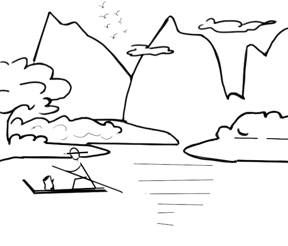 山水風(fēng)景怎么畫？