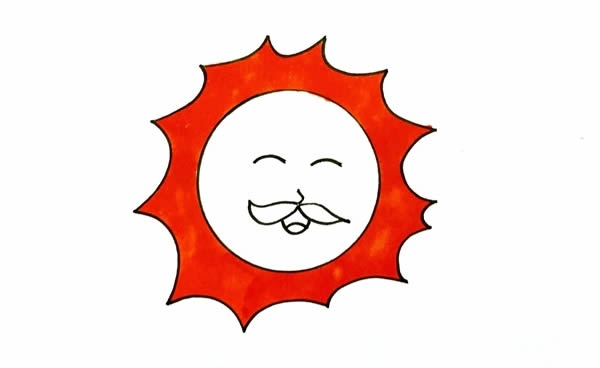 太陽(yáng)公公簡(jiǎn)筆畫(huà)帶顏色