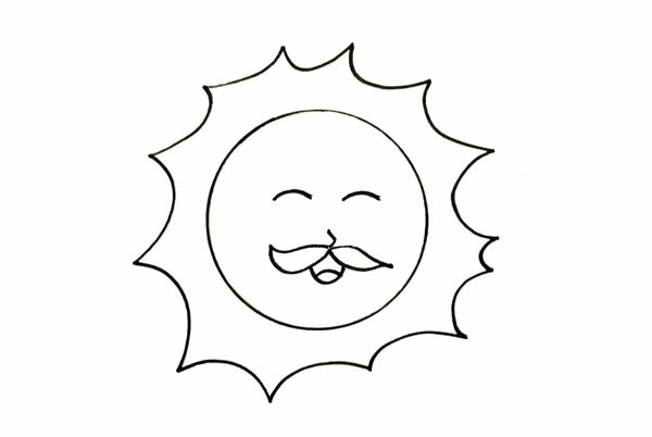 太陽(yáng)公公簡(jiǎn)筆畫(huà)帶顏色