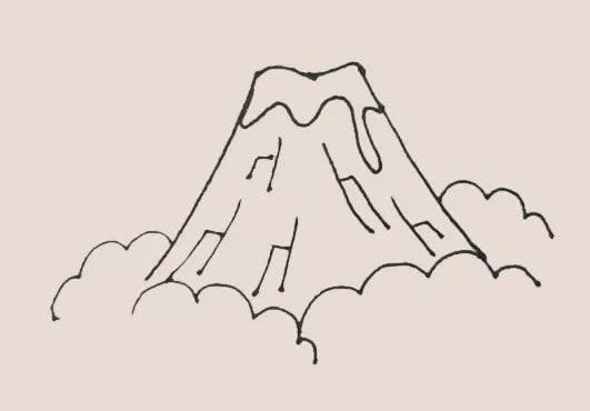 火山噴發(fā)簡(jiǎn)筆畫