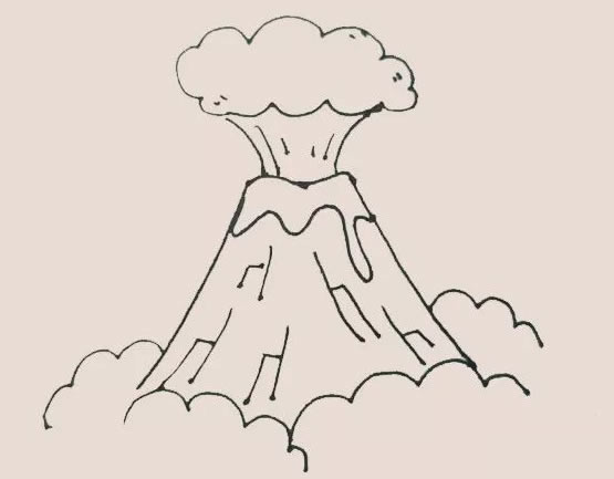 火山噴發(fā)簡(jiǎn)筆畫