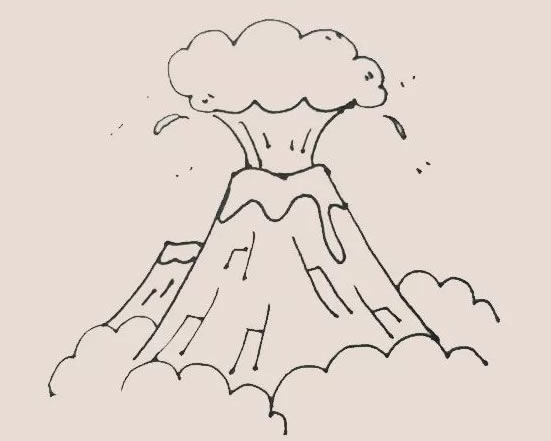 火山噴發(fā)簡(jiǎn)筆畫