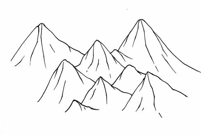 兒童畫喜馬拉雅山簡(jiǎn)筆畫畫法步驟教程