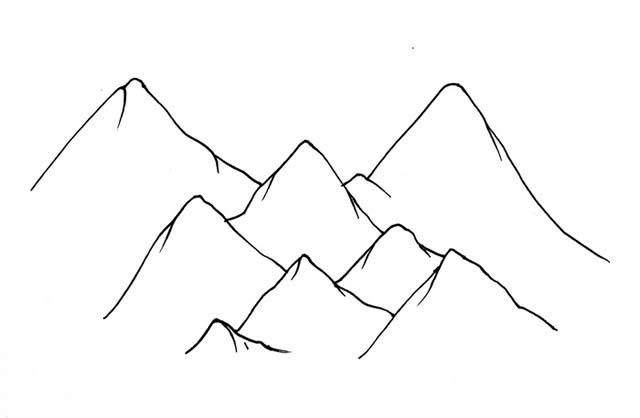 兒童畫喜馬拉雅山簡(jiǎn)筆畫畫法步驟教程