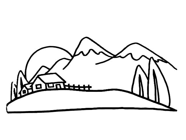 山下庭院場景怎么畫？
