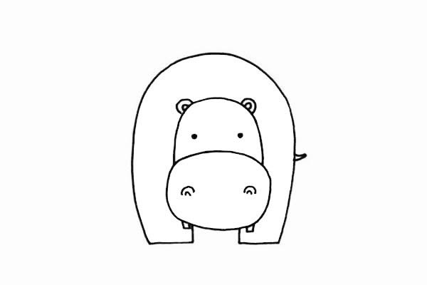 河馬簡筆畫圖片