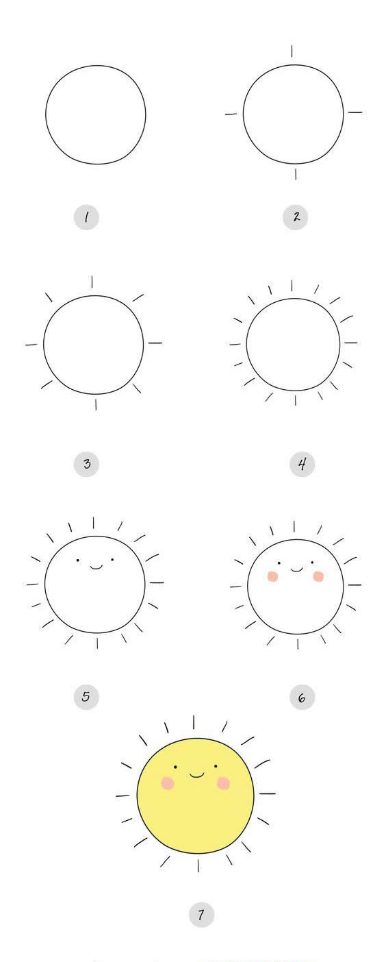 太陽(yáng)簡(jiǎn)筆畫步驟圖