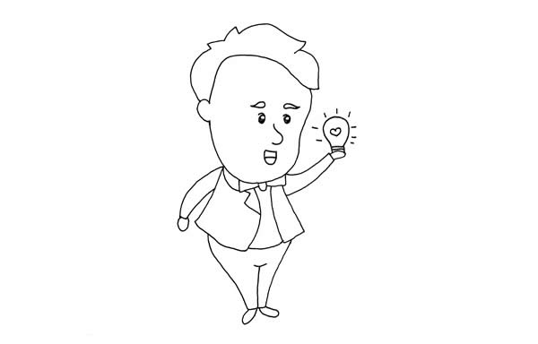 愛(ài)迪生發(fā)明電燈簡(jiǎn)筆畫(huà)