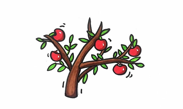 手繪蘋(píng)果樹(shù)怎么畫(huà)？
