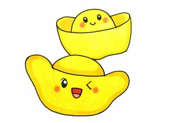 卡通元寶簡(jiǎn)筆畫教程，元寶怎么畫簡(jiǎn)單的方法