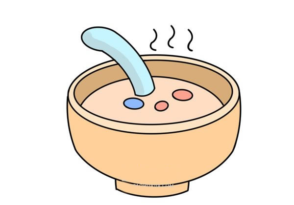 手繪一碗粥怎么畫？