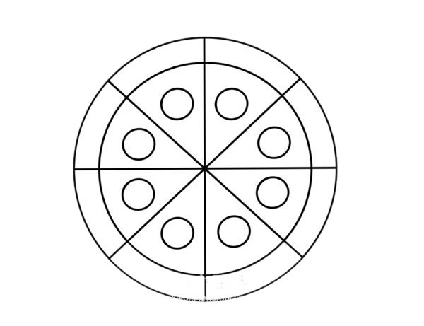 彩色披薩簡(jiǎn)筆畫圖片