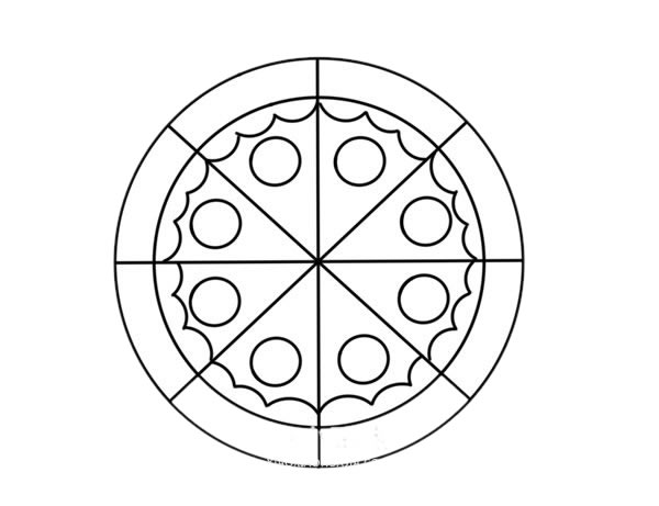 彩色披薩簡(jiǎn)筆畫圖片