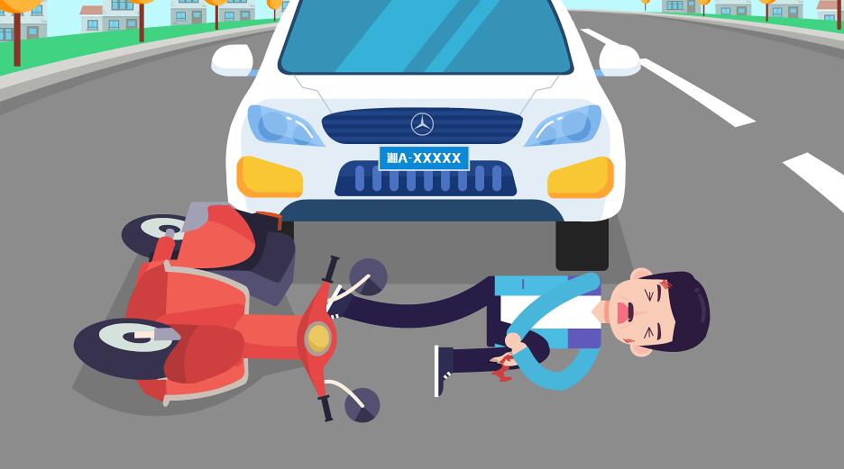一輛奔馳車撞了一輛摩托車(摩托車駕駛員輕微受傷)，引發(fā)圍觀.jpg