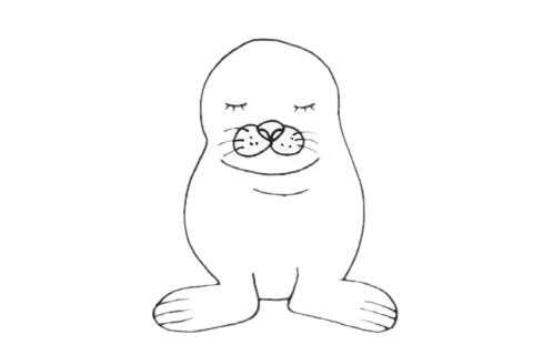 海獅簡(jiǎn)筆畫圖片