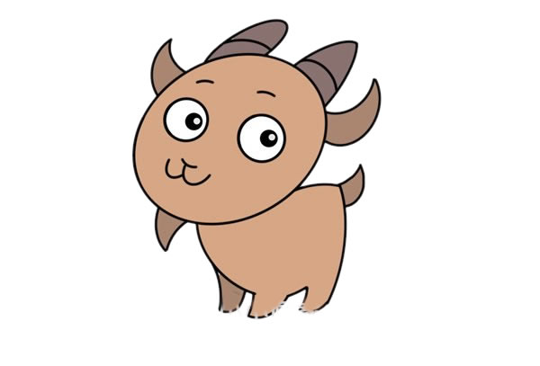 可愛(ài)卡通山羊簡(jiǎn)筆畫(huà)圖片