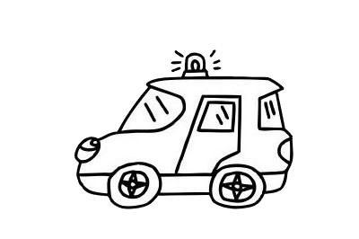 警車 警車簡(jiǎn)筆畫圖片大全作品四