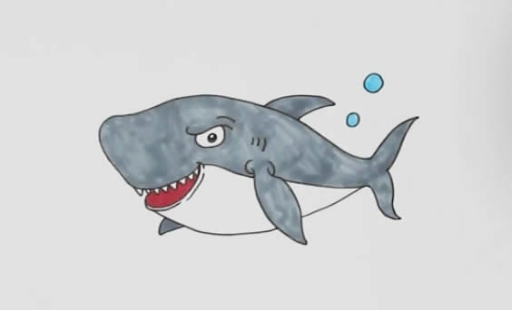鯊魚 彩色鯊魚簡筆畫 鯊魚怎么畫才可怕又兇猛又好看