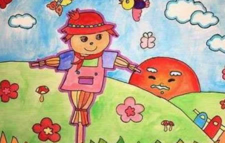 稻草人簡筆畫圖片大全簡單又漂亮-稻草人簡筆畫
