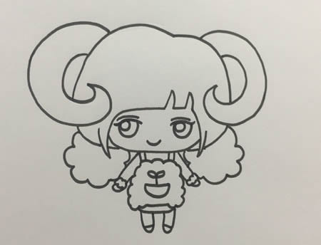 白羊座女孩簡(jiǎn)筆畫Q版,白羊座女孩怎么畫簡(jiǎn)單又可愛