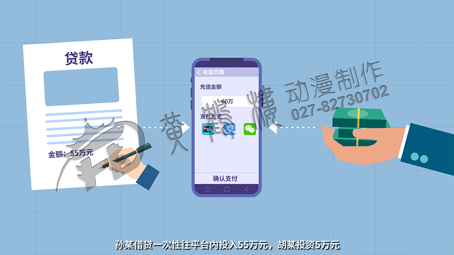 孫某借貸一次性往平臺(tái)內(nèi)投入55萬元，胡某投資5萬元.jpg