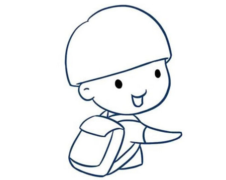 背書包的小男孩簡筆畫步驟圖解