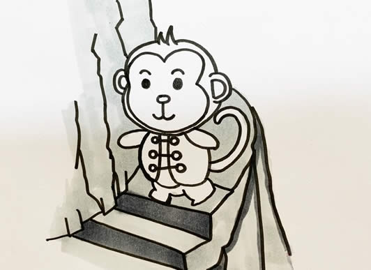 小猴子下山簡(jiǎn)筆畫(huà),簡(jiǎn)單好畫(huà)的小猴子簡(jiǎn)筆畫(huà)