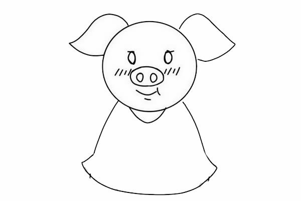卡通小豬簡(jiǎn)筆畫(huà)步驟圖解