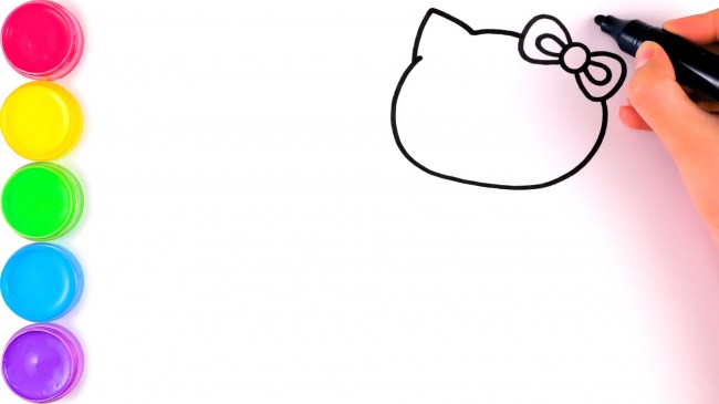 動(dòng)漫手繪hello kitty貓的畫(huà)法，hello kitty貓美人魚(yú)步驟教程