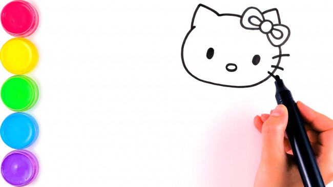 動(dòng)漫手繪hello kitty貓的畫(huà)法，hello kitty貓美人魚(yú)步驟教程