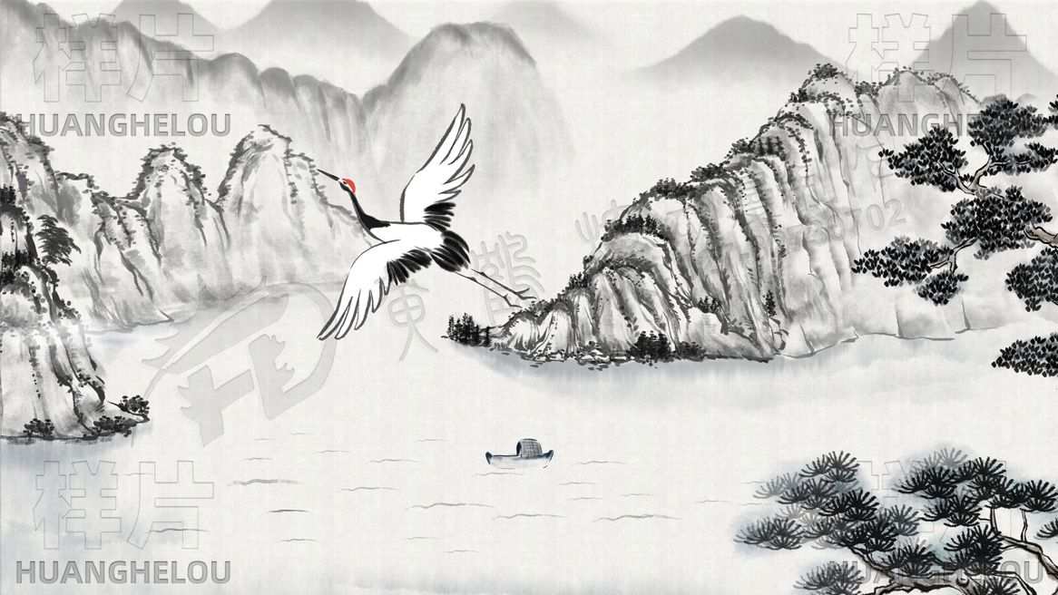 《高山流水，叢山峻嶺》 水墨畫動畫制作場景設計效果圖.jpg