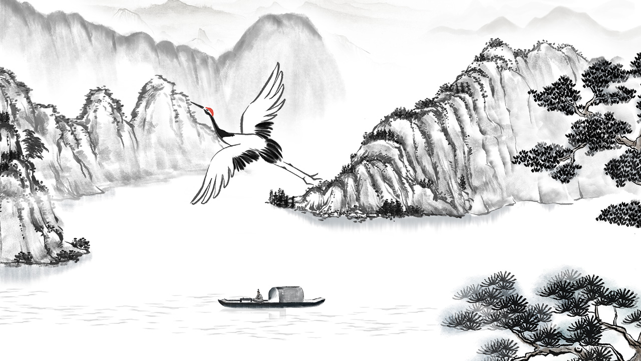 《高山流水遇知音》飛鶴、小船、山巒、伯牙動畫設(shè)計(jì).jpg